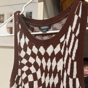 wild fable Brown & White Geometric Knit dress